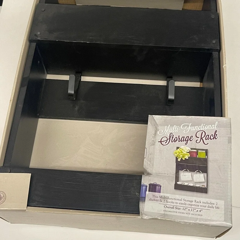 Multi Functional Storage Rack‎ includes:2 Hooks & 2 Shelves Size: 12